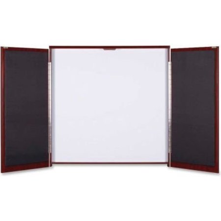LORELL Lorell Presentation Cabinet - Drywipe Whiteboard, Hinged Door w/Mahogany Frame, 47-1/3"W x 47-1/3"H 69865